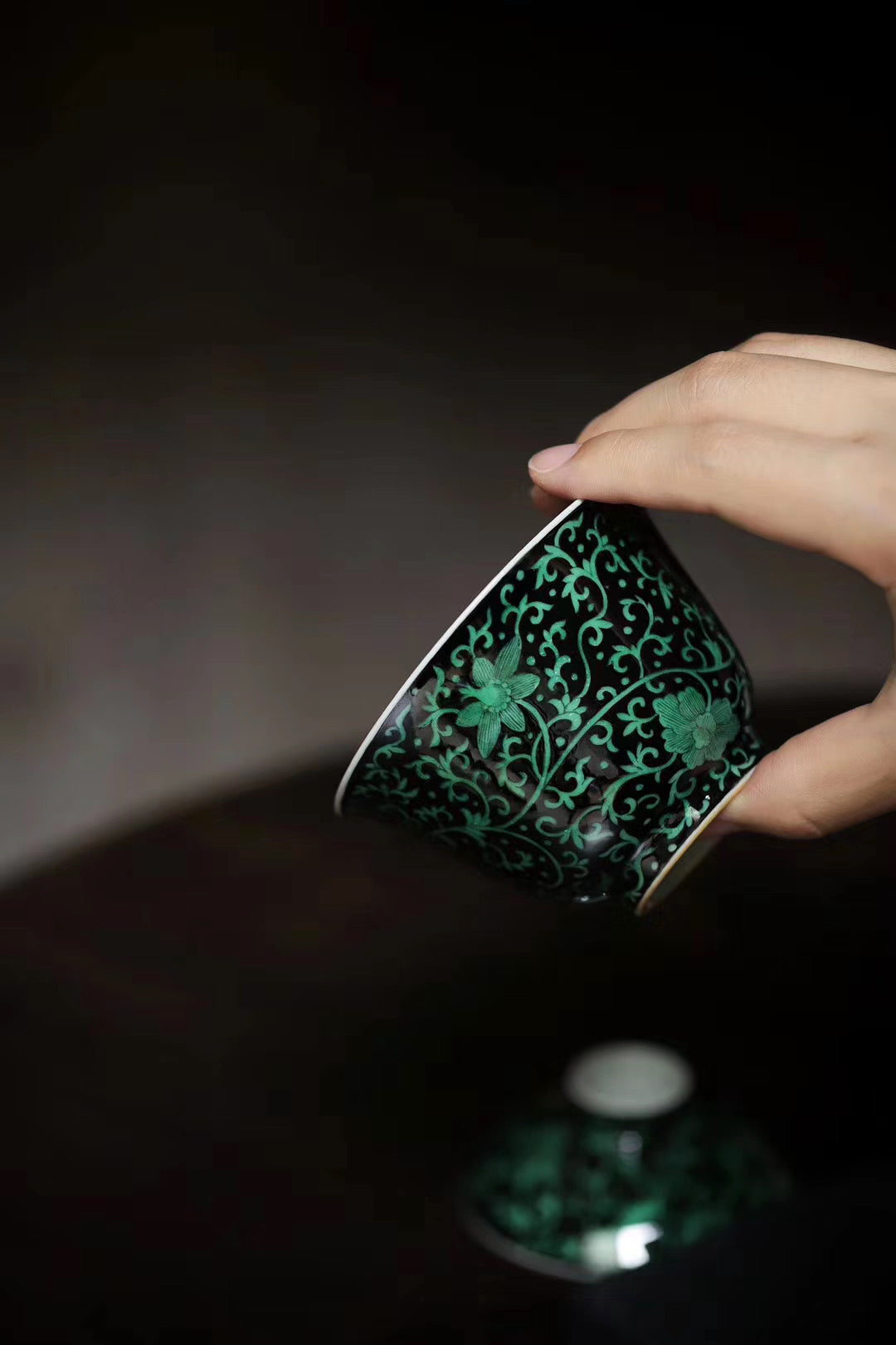 Handpainted Wood fired Gorgeous Black Gongfu Gaiwan Set|Best Ceramics