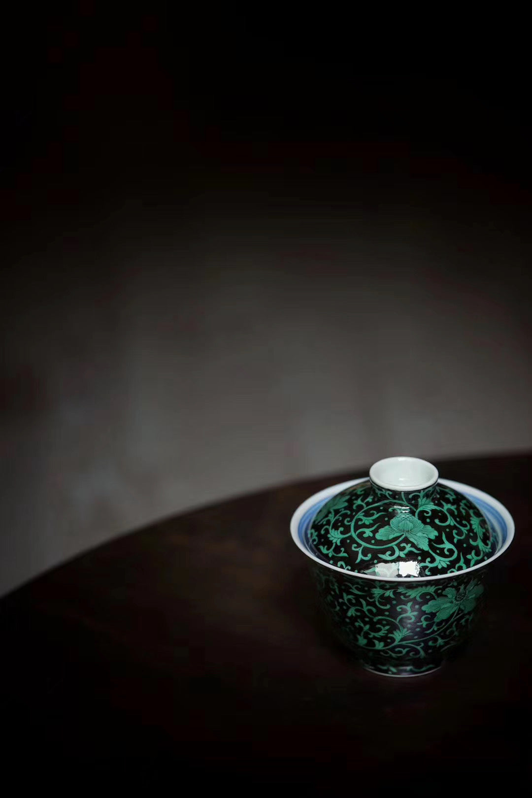 Handpainted Wood fired Gorgeous Black Gongfu Gaiwan Set|Best Ceramics