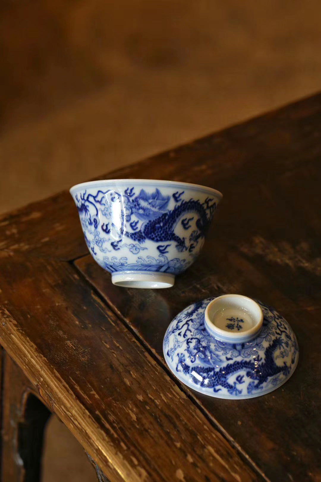 Phoenix Jingdezhen Handpainted Qinghua Kungfu Gaiwan Set|Best Ceramics