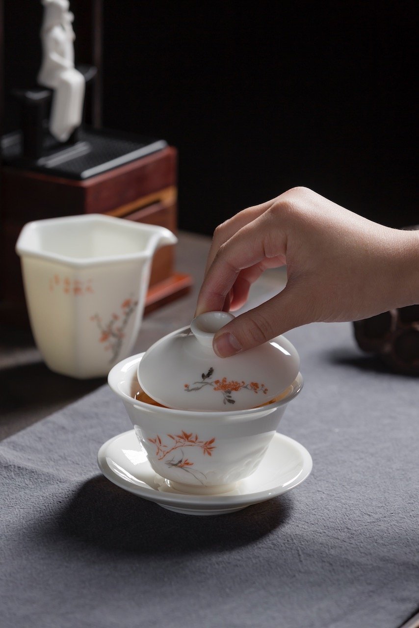 Handmade Blanc De Chine Gaiwan Chinese Antique Style|Best Ceramics 