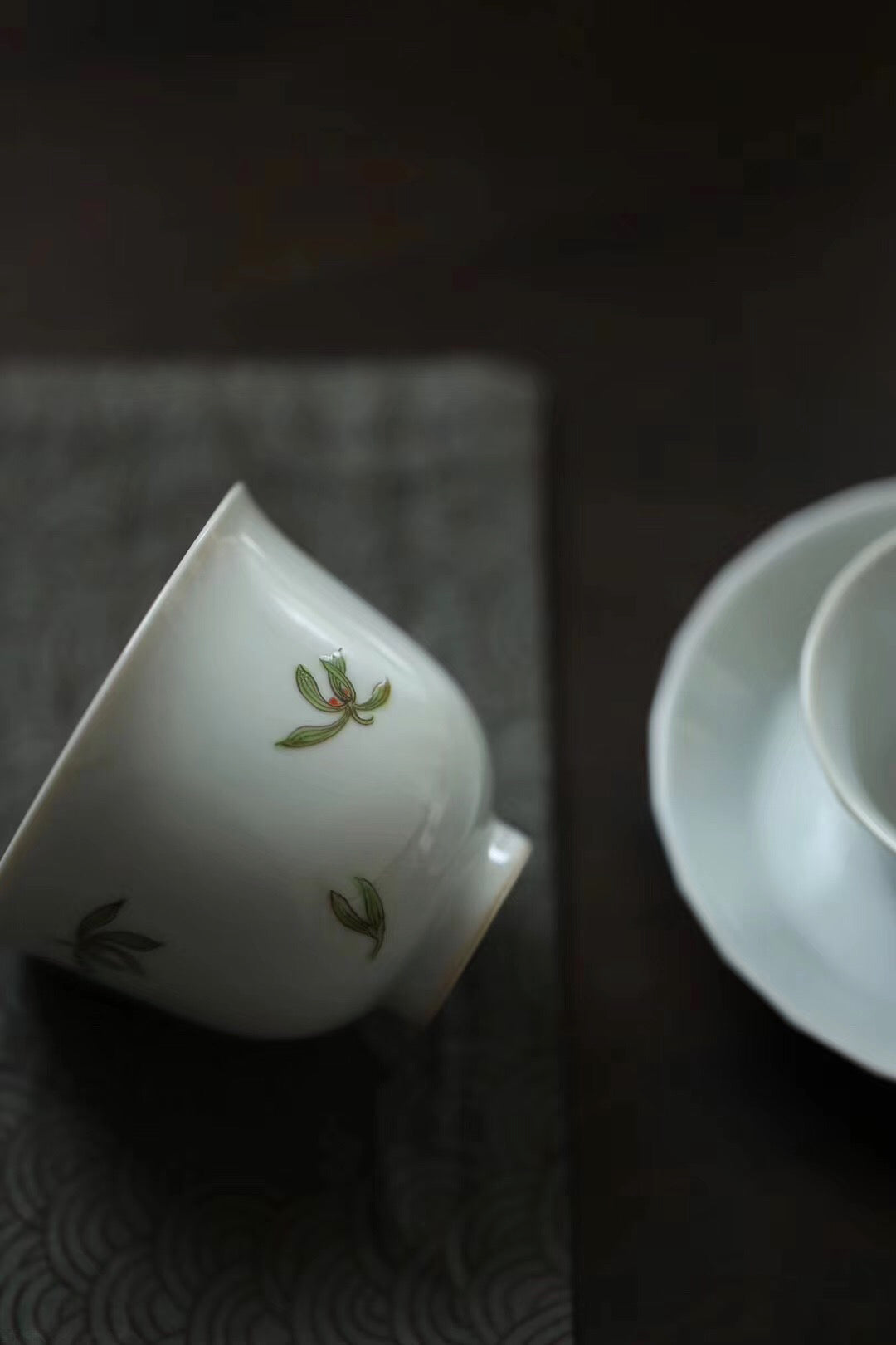 Chinese Vintage Handpainting Orchid Gongfu Gaiwan Teaset|Best Ceramics