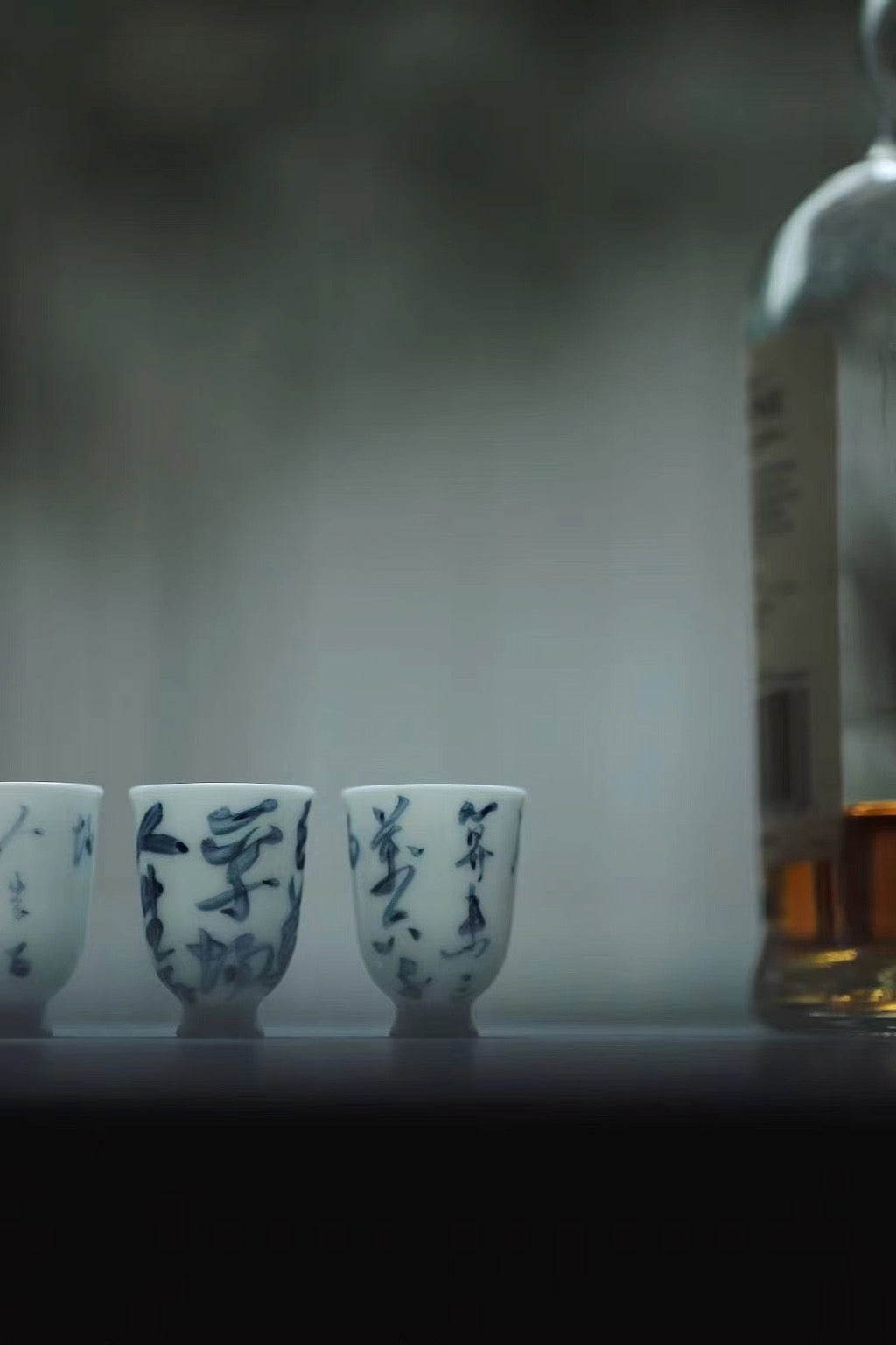 Vintage Style Chinese Qinghua Poetry Gongfu Teacup Set | Best Ceramics