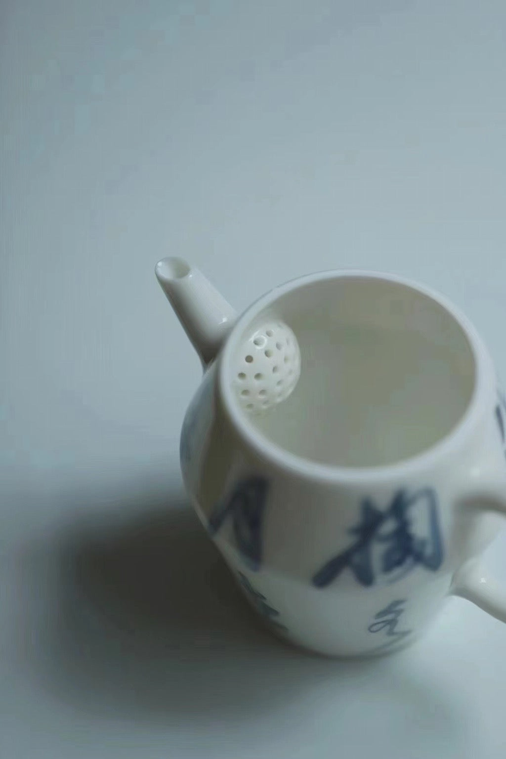 Vintage Style Chinese Calligraphy Qinghua Poetry Teapot | Best Ceramics