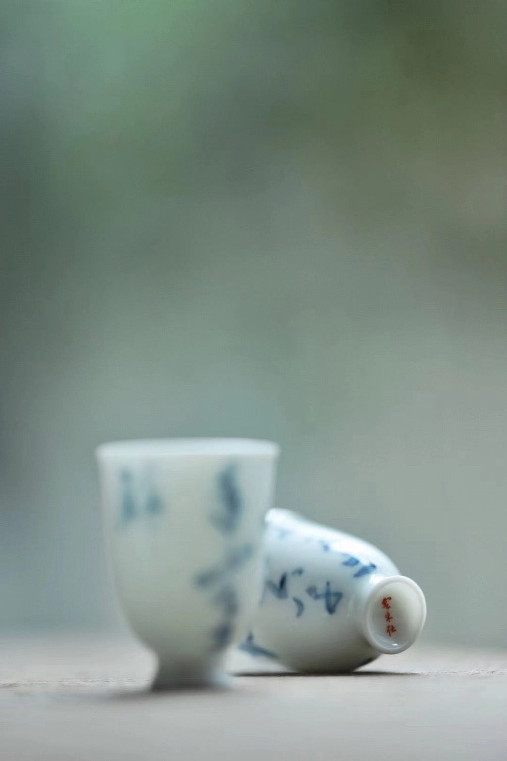 Vintage Style Chinese Qinghua Poetry Gongfu Teacup Set | Best Ceramics