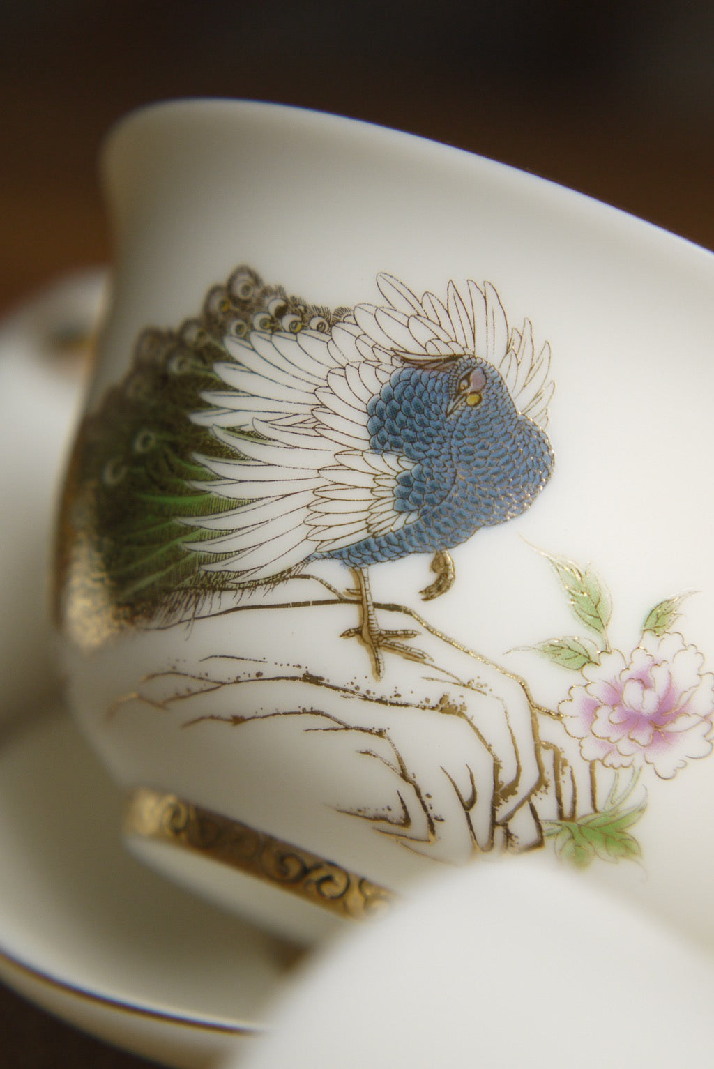 Gorgeous Peacock Blanc De Chine Dehua Porcelain Gaiwan Set |Best Ceramics