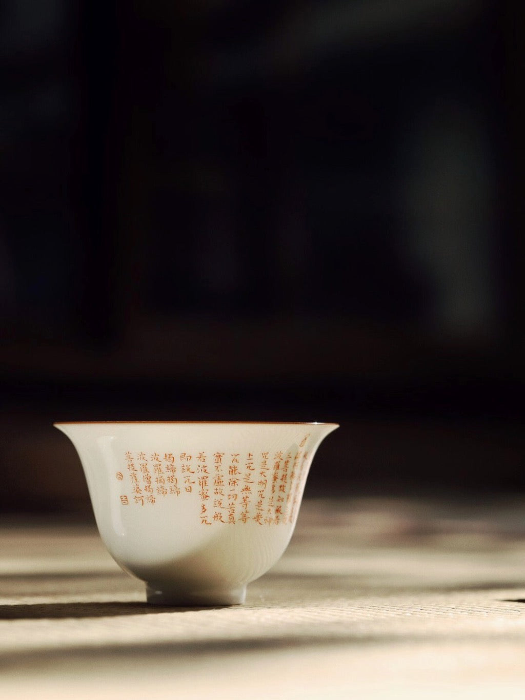 Hand Write Chinese Heart Sutra Poetry Gongfu Tea Gaiwan|Best Ceramics