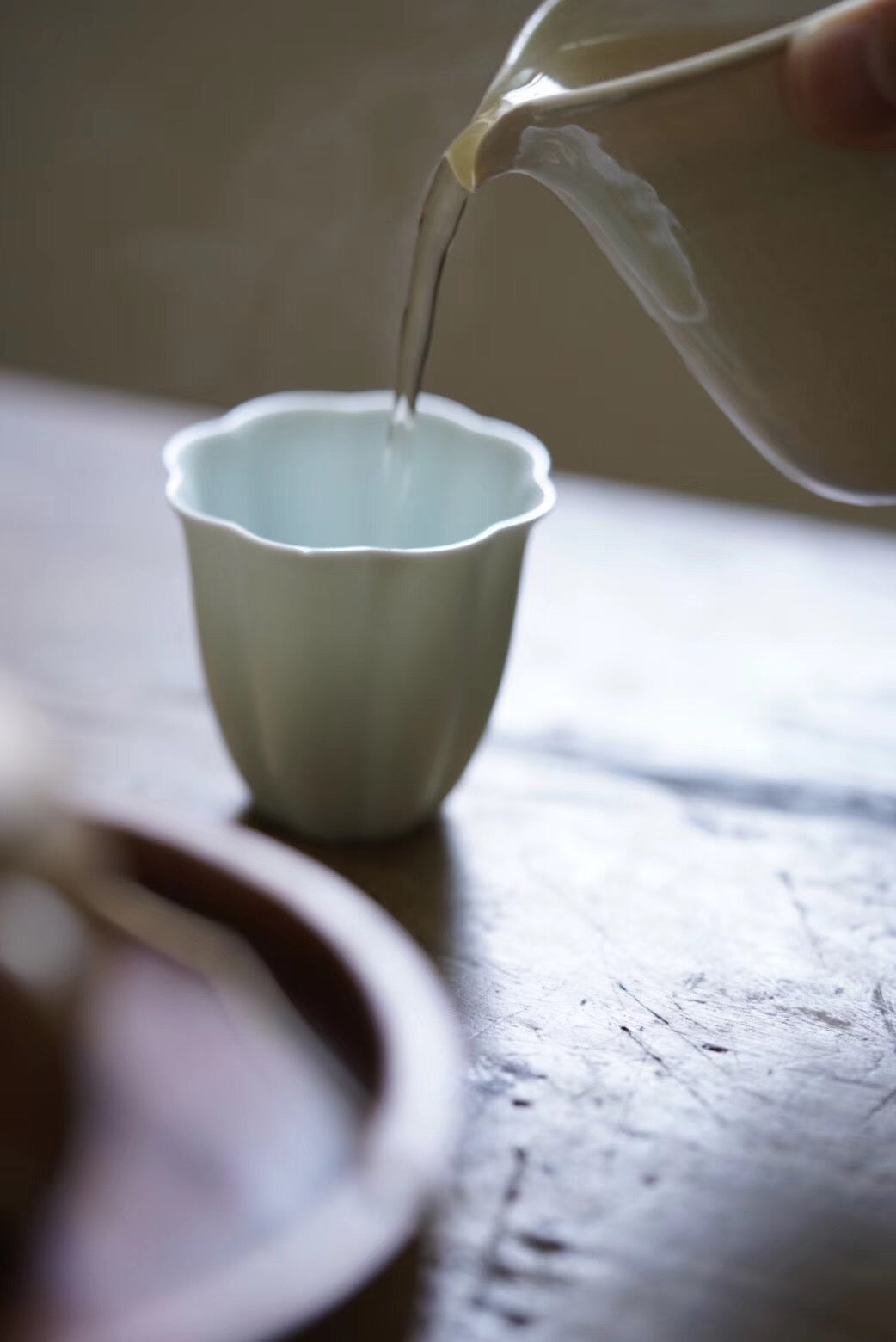 Vintage Wood-fired Teacups With Flower Shape Style Cups|Best Ceramics