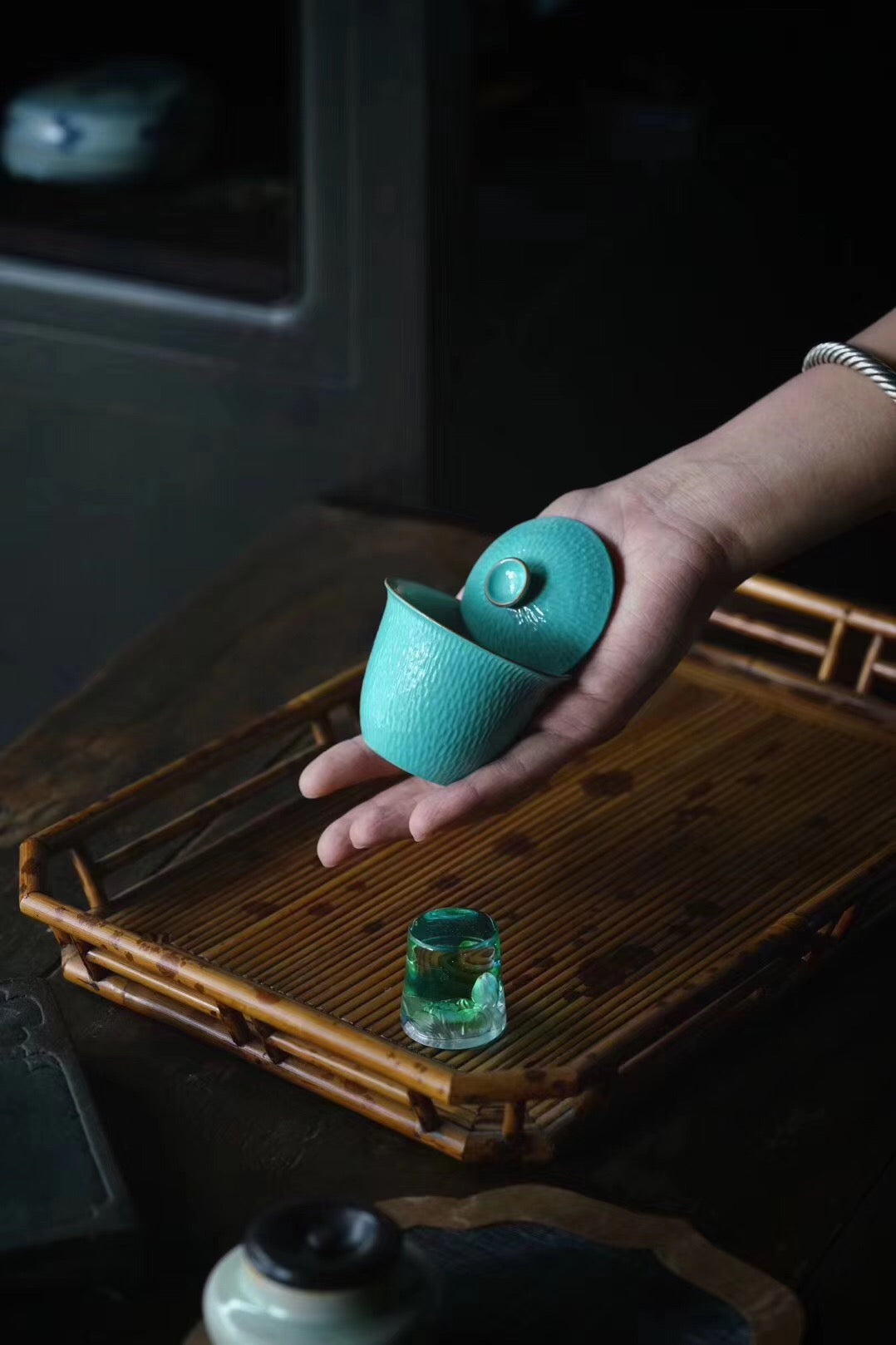 Hand Sculptural And Turquoise Chinese Tea Style Gaiwan|Best Ceramics
