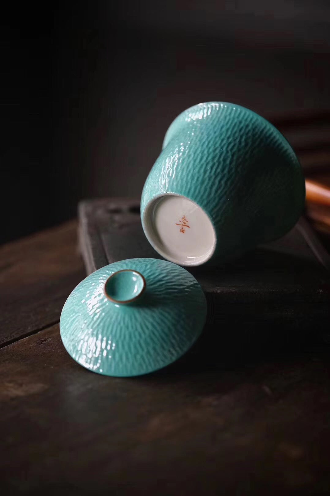 Hand Sculptural And Turquoise Chinese Tea Style Gaiwan|Best Ceramics