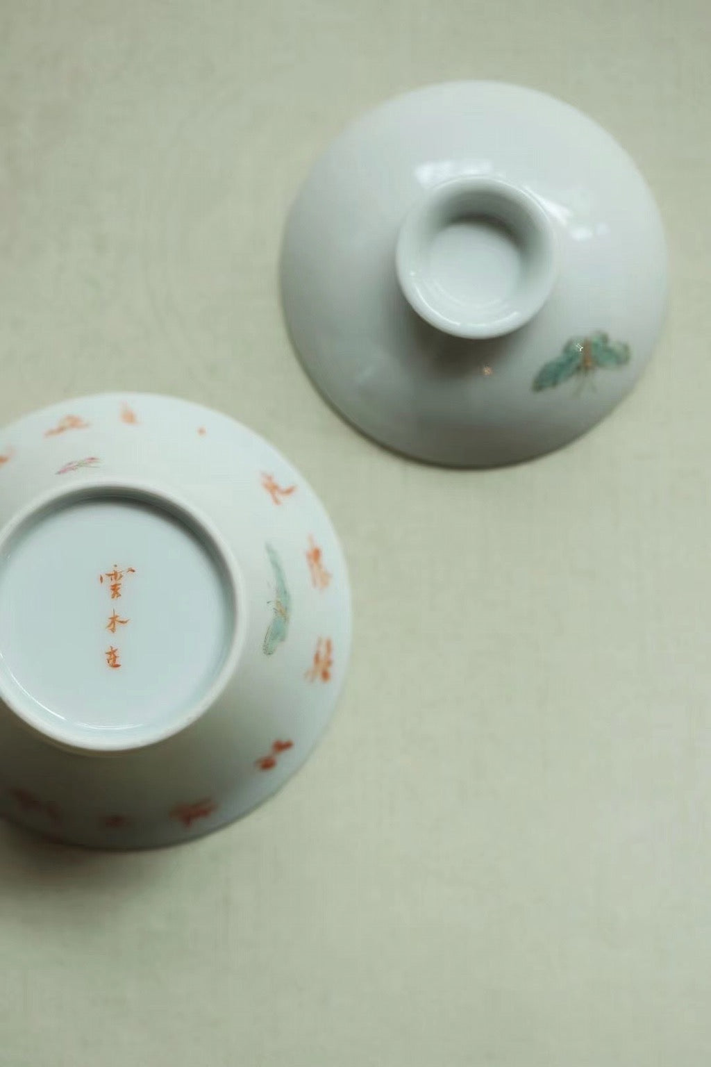 Chinese Painting Fencai Butterfly Poetry Gongfu Gaiwan |Best Ceramics