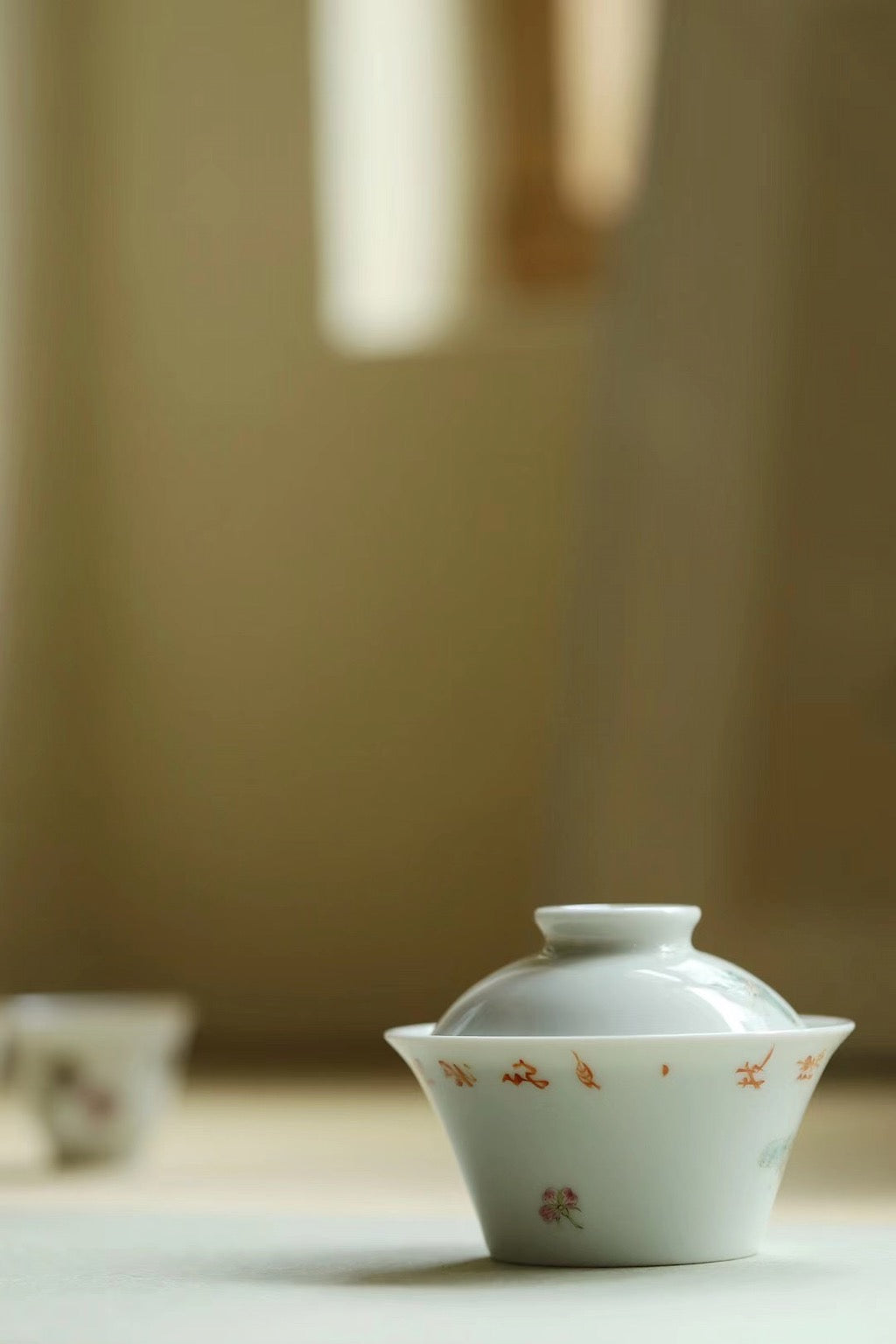 Chinese Painting Fencai Butterfly Poetry Gongfu Gaiwan |Best Ceramics