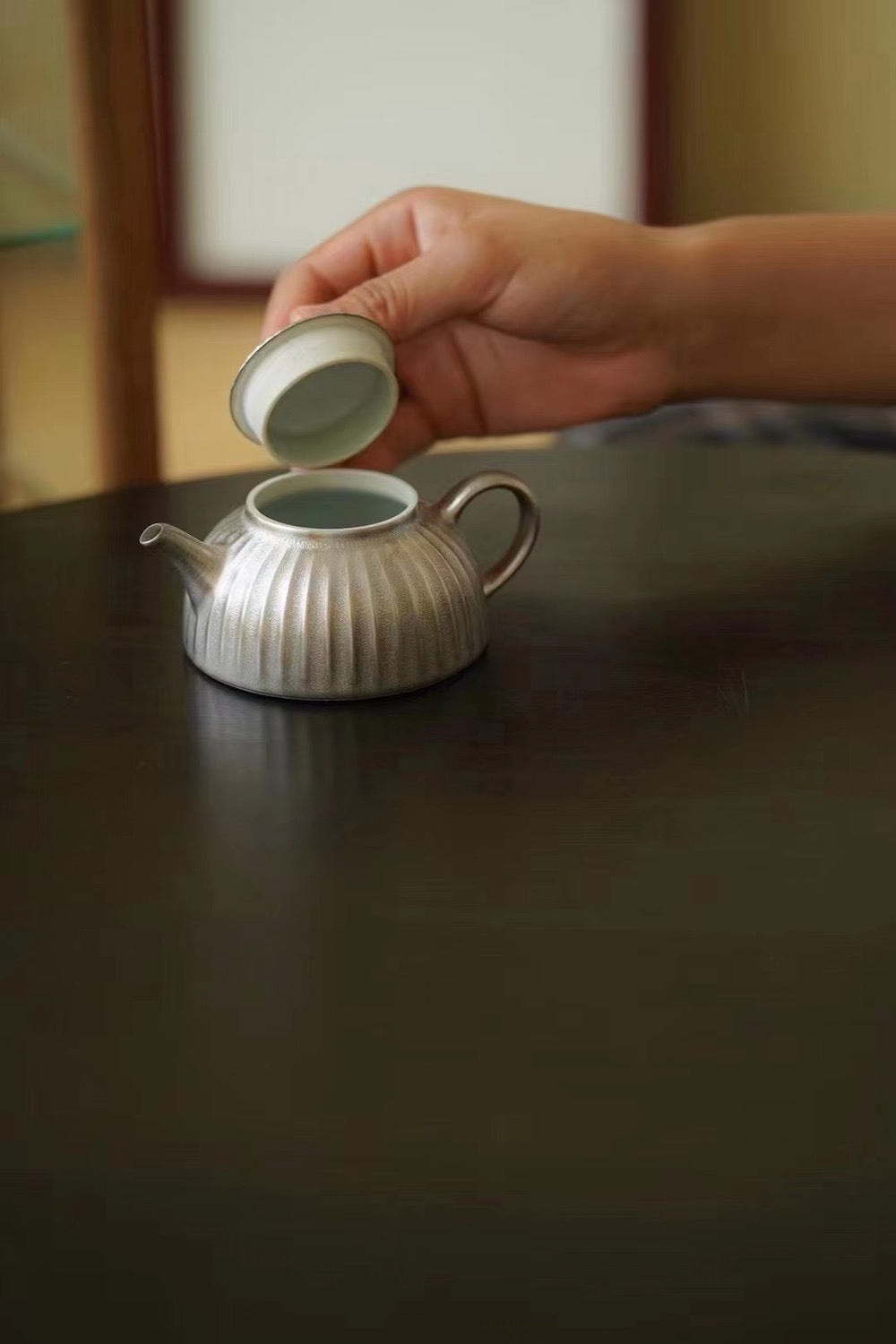 Silver Glazed Teapot