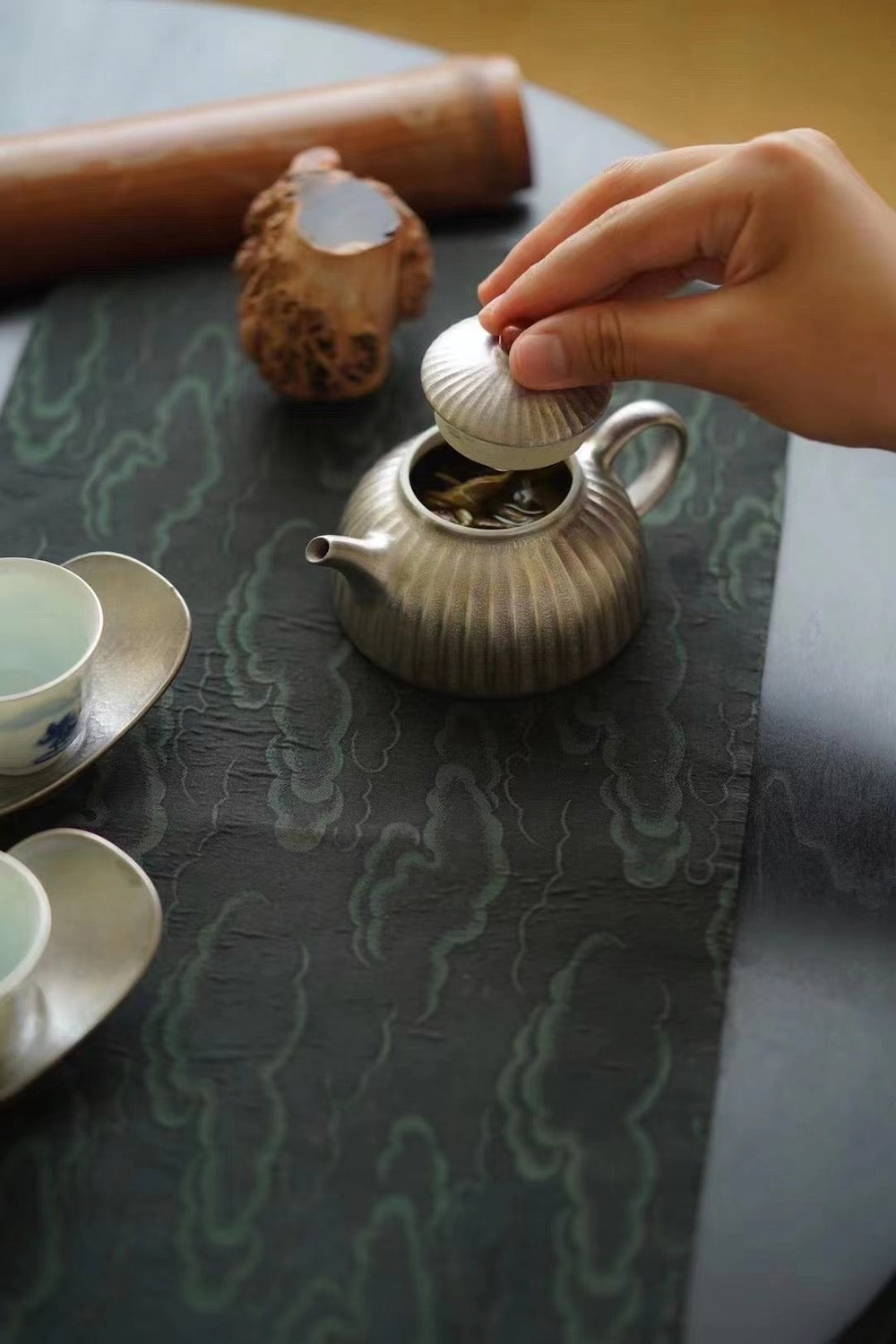 Silver Glazed Teapot