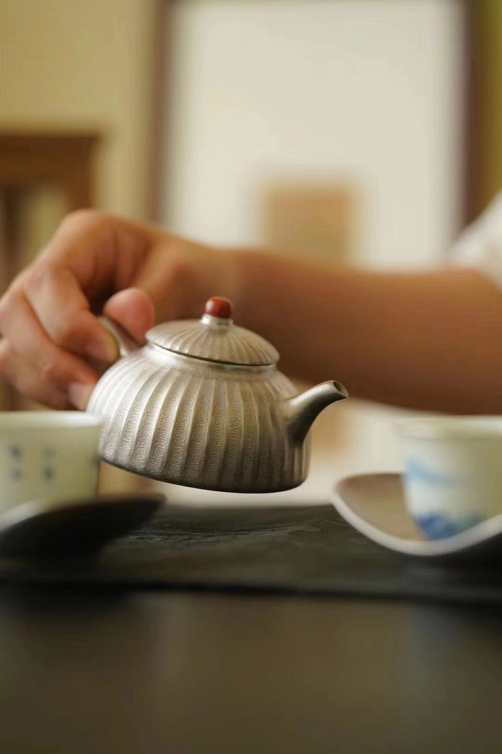 Silver Glazed Teapot