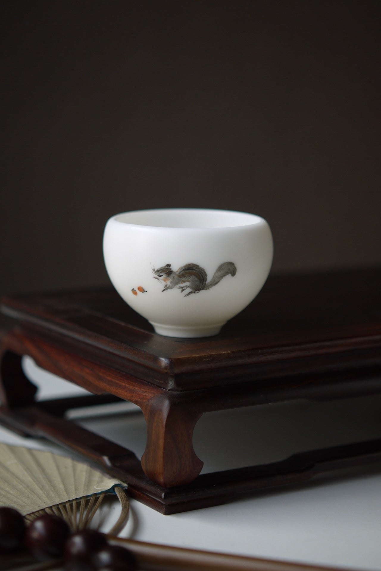 Tea Cups with Hand Painted Squirrel Theme