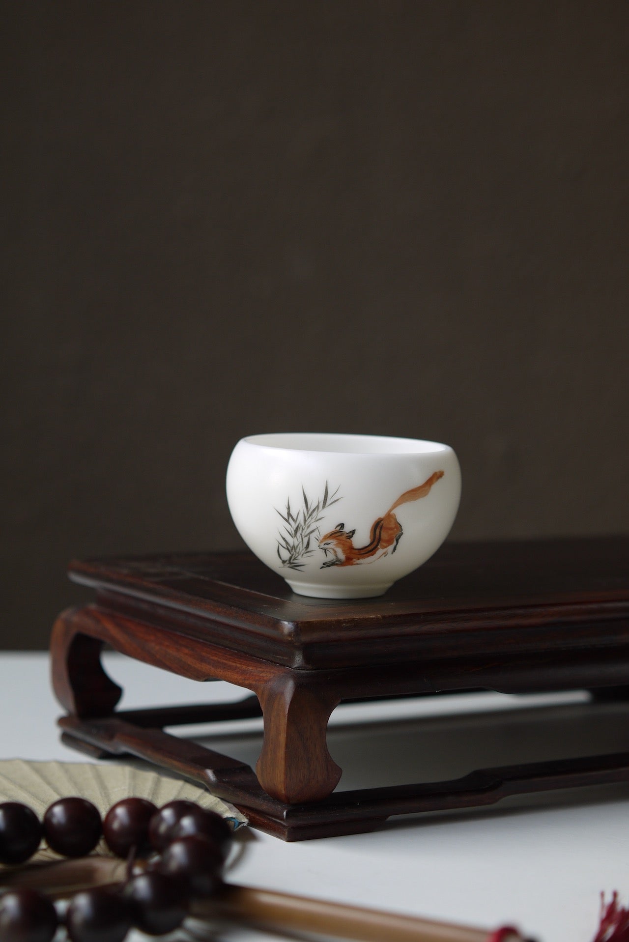 Dehua Jade Porcelain Host Teacup With Chinese Characters Painting|Best Ceramics