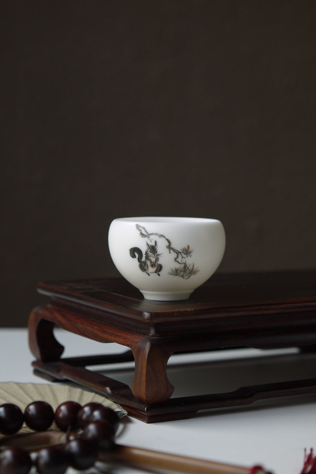 Dehua Jade Porcelain Host Teacup With Chinese Characters Painting|Best Ceramics