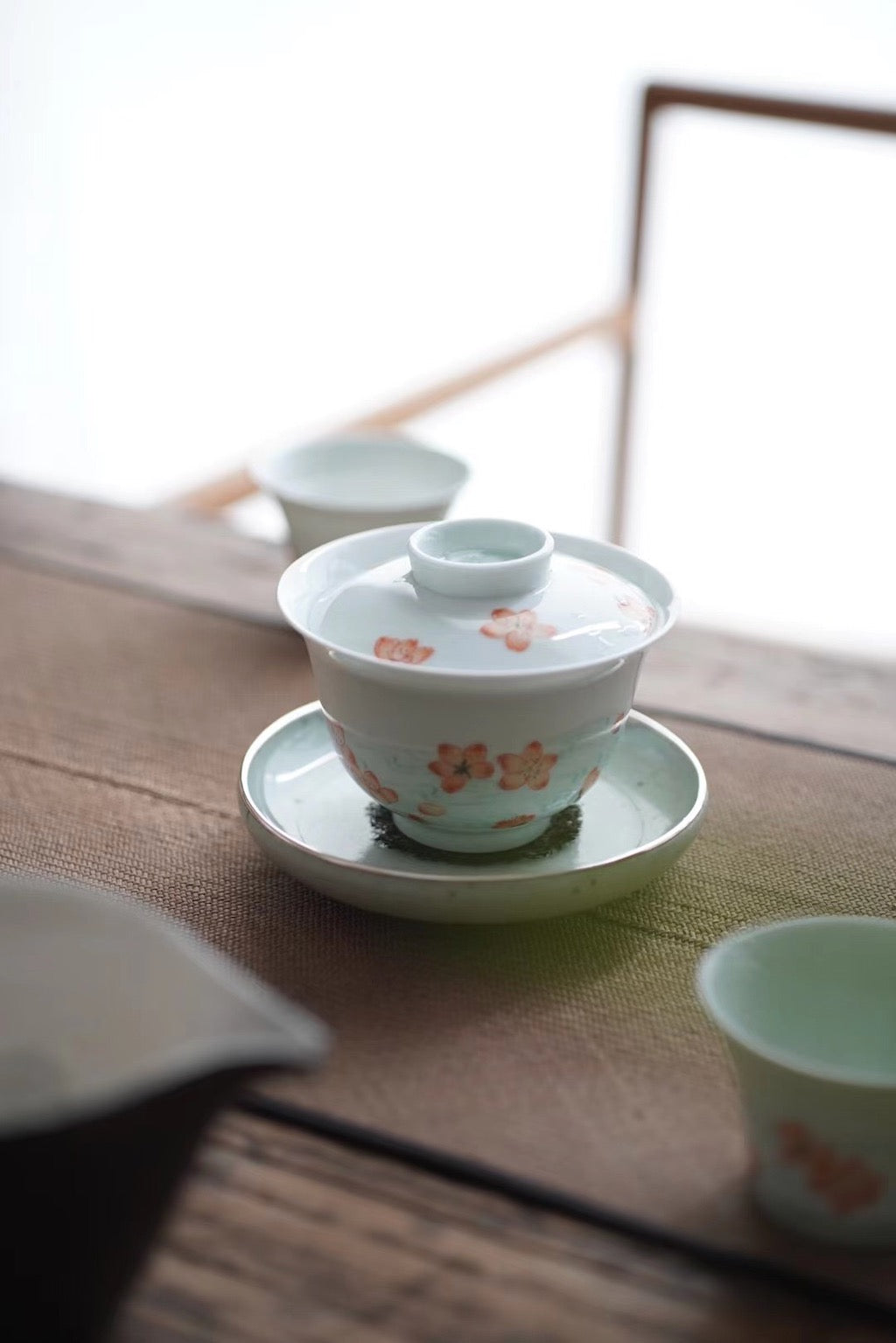 Vintage Chinese Hand-painted Flower Gongfu Gaiwan Teaset|Best Ceramics